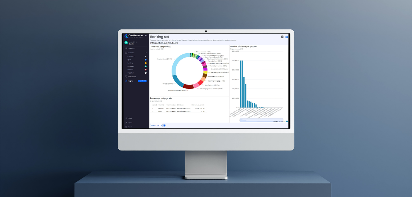 A computer monitor with a pie chart on it